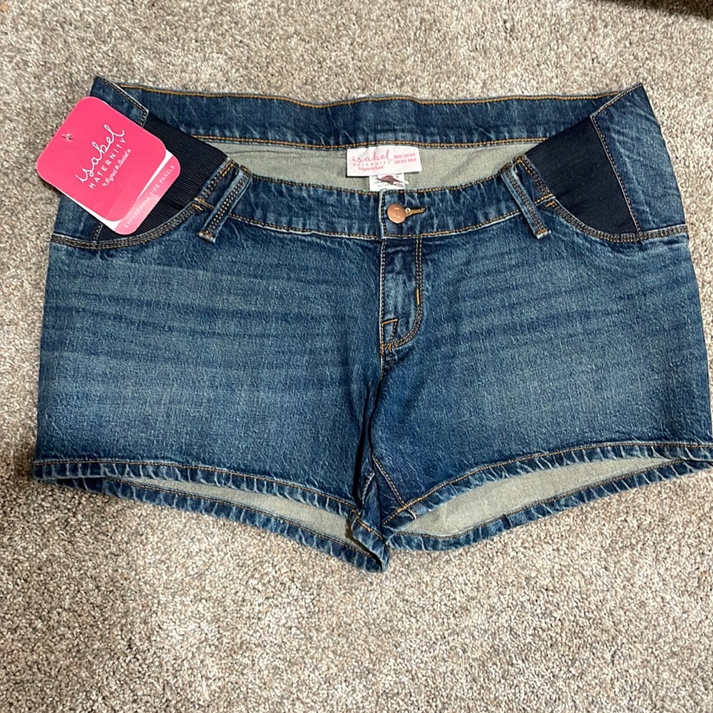 Isabel maternity denim shorts with tags